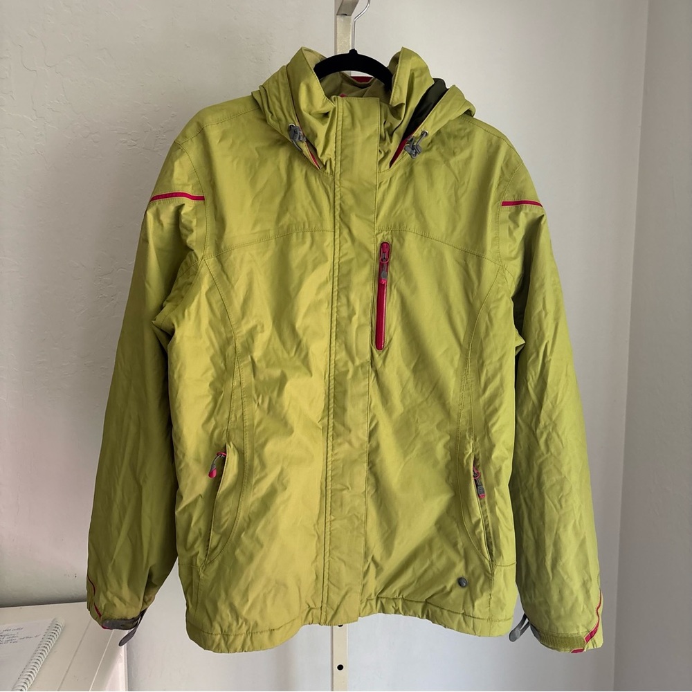 Land’s End Lime Green & Pink Hooded Winter Jacket, Size XL